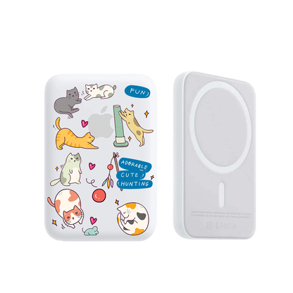 Magnetic Wireless Powerbank - Playful Cat 2.0