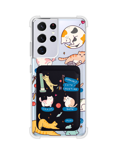 Android Magnetic Wallet Case - Playful Cat 2.0