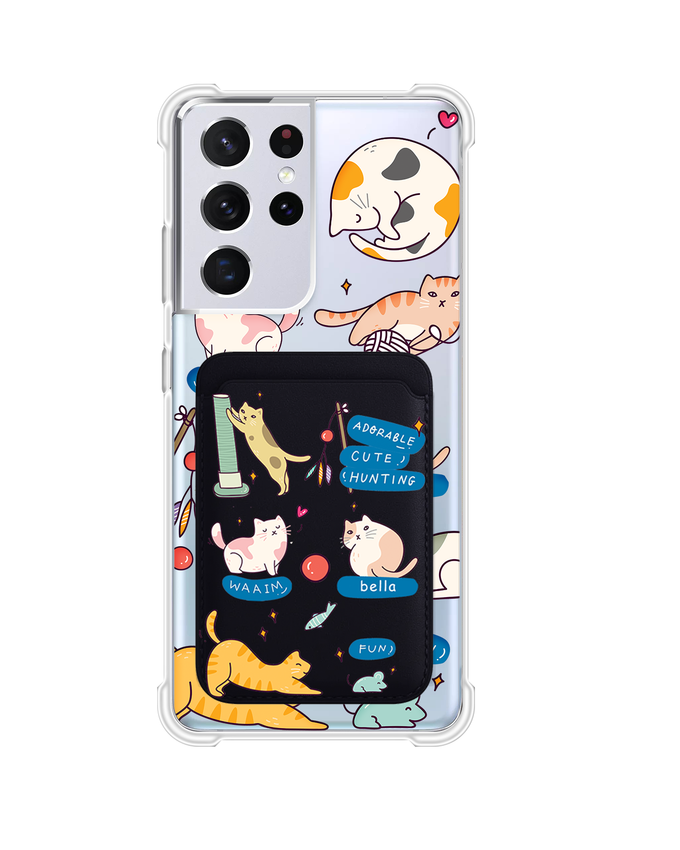 Android Magnetic Wallet Case - Playful Cat 2.0