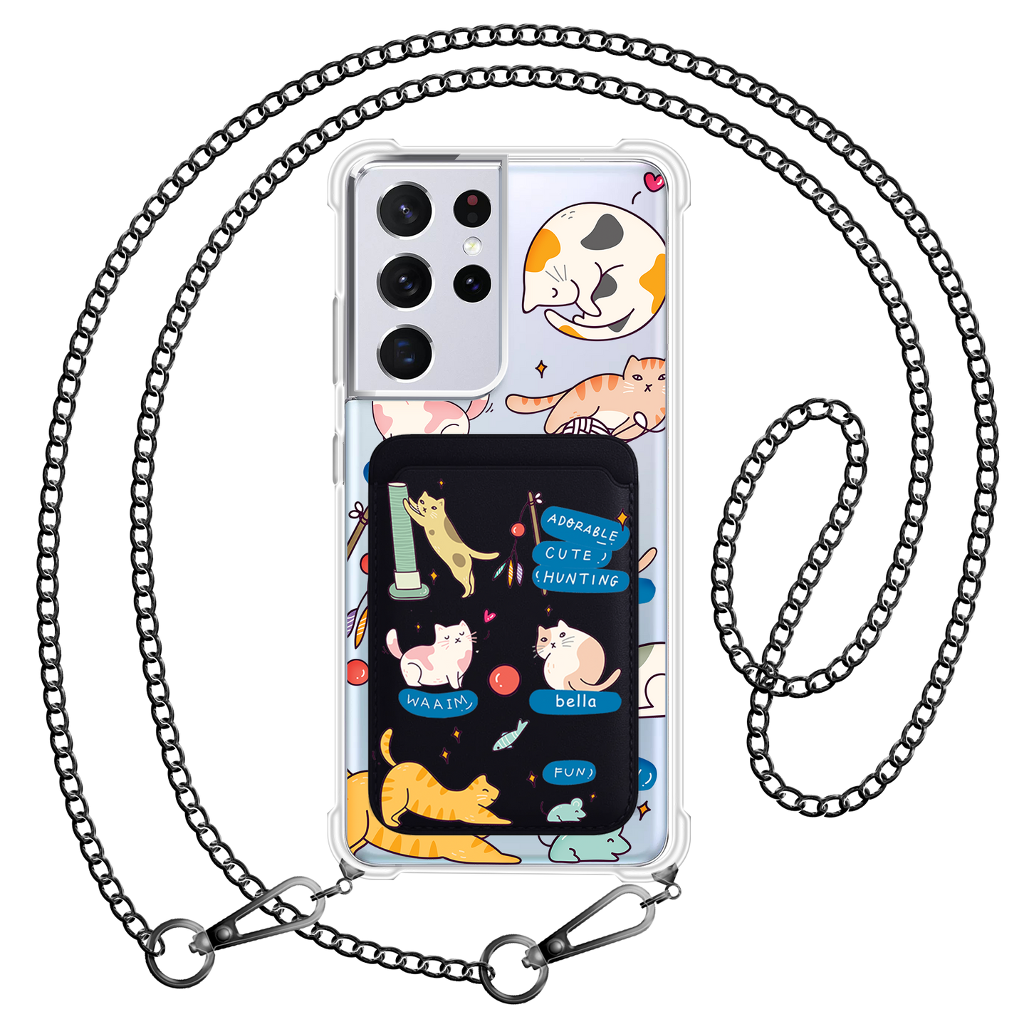 Android Magnetic Wallet Case - Playful Cat 2.0