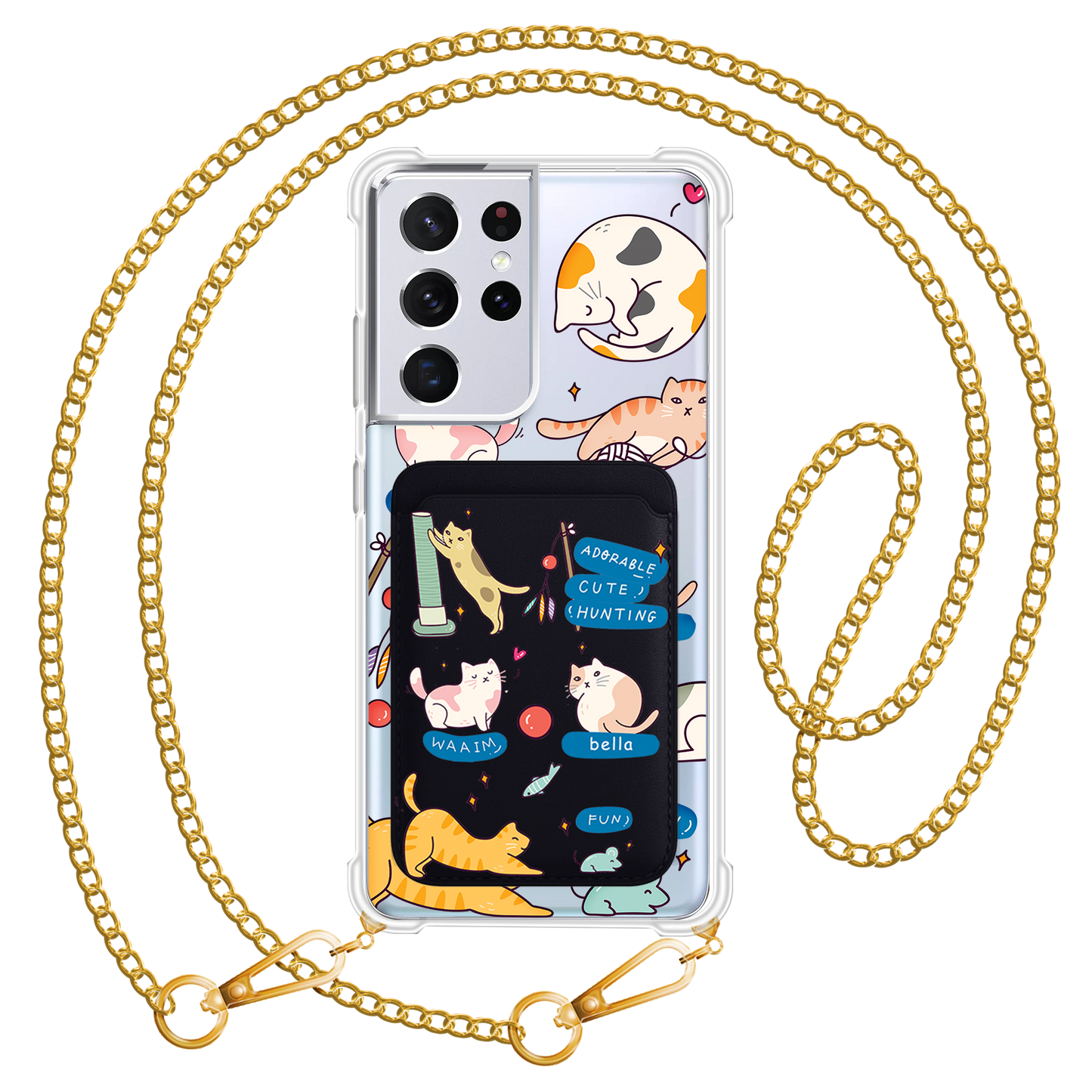 Android Magnetic Wallet Case - Playful Cat 2.0