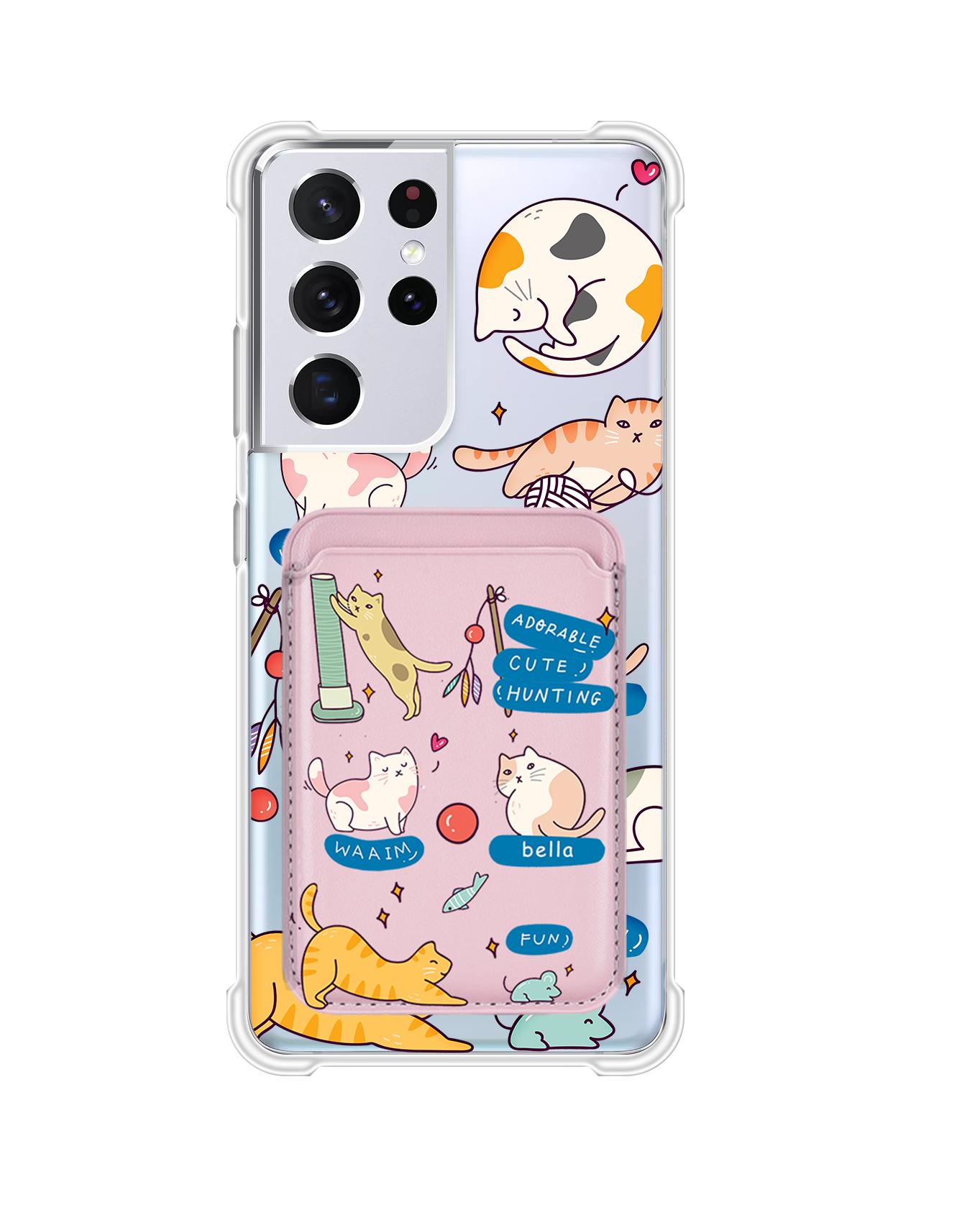 Android Magnetic Wallet Case - Playful Cat 2.0