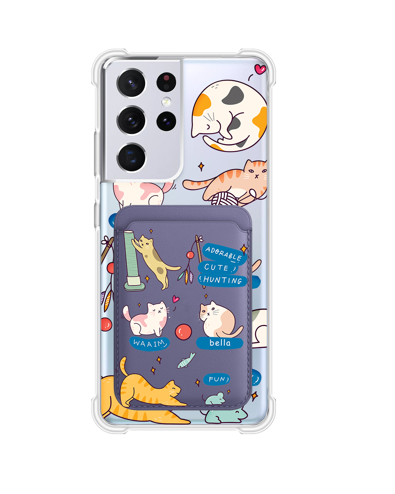 Android Magnetic Wallet Case - Playful Cat 2.0