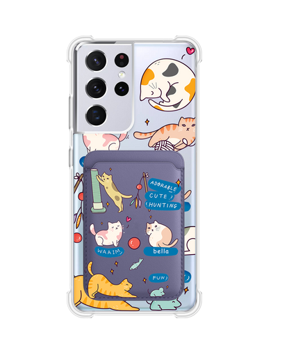 Android Magnetic Wallet Case - Playful Cat 2.0
