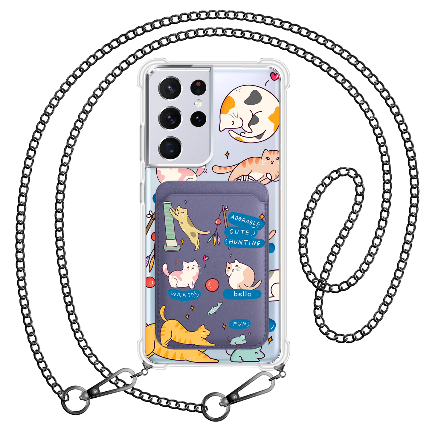 Android Magnetic Wallet Case - Playful Cat 2.0