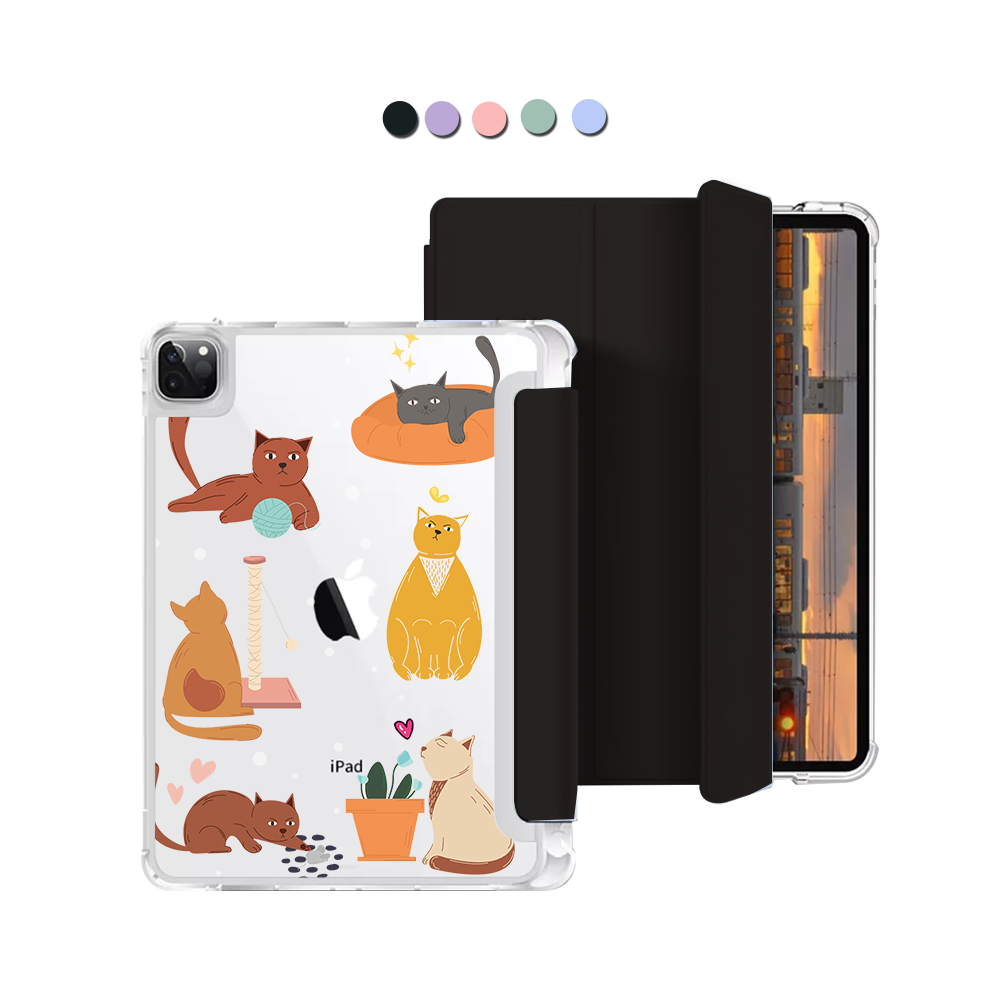 iPad Macaron Flip Cover - Playful Cat 1.0