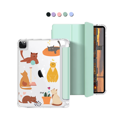 iPad Macaron Flip Cover - Playful Cat 1.0