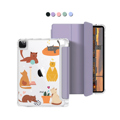 iPad Macaron Flip Cover - Playful Cat 1.0