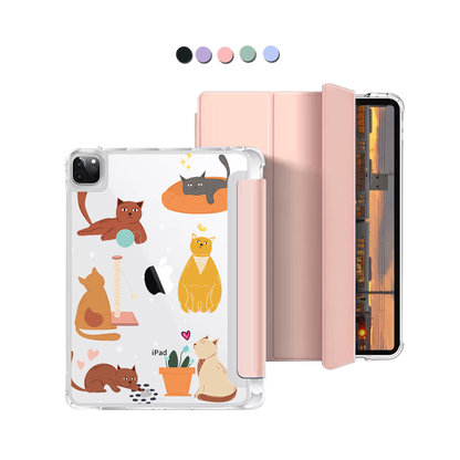 iPad Macaron Flip Cover - Playful Cat 1.0