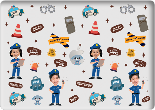 Macbook Snap Case - Face Grid Dream Police