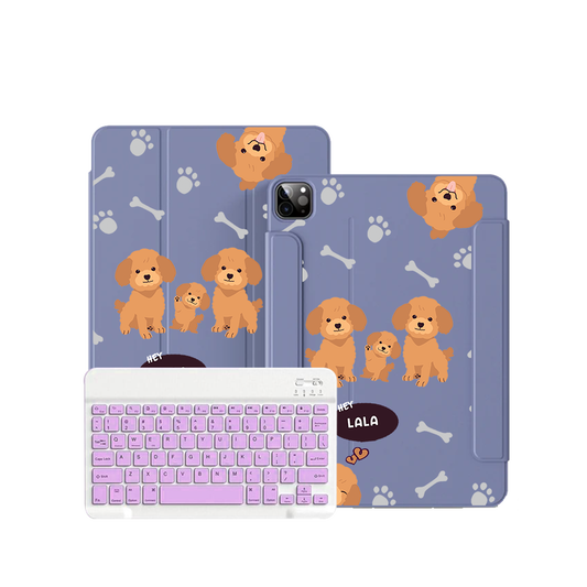 iPad / Android Tab Wireless Keyboard Flipcover - Poodle Squad 1.0