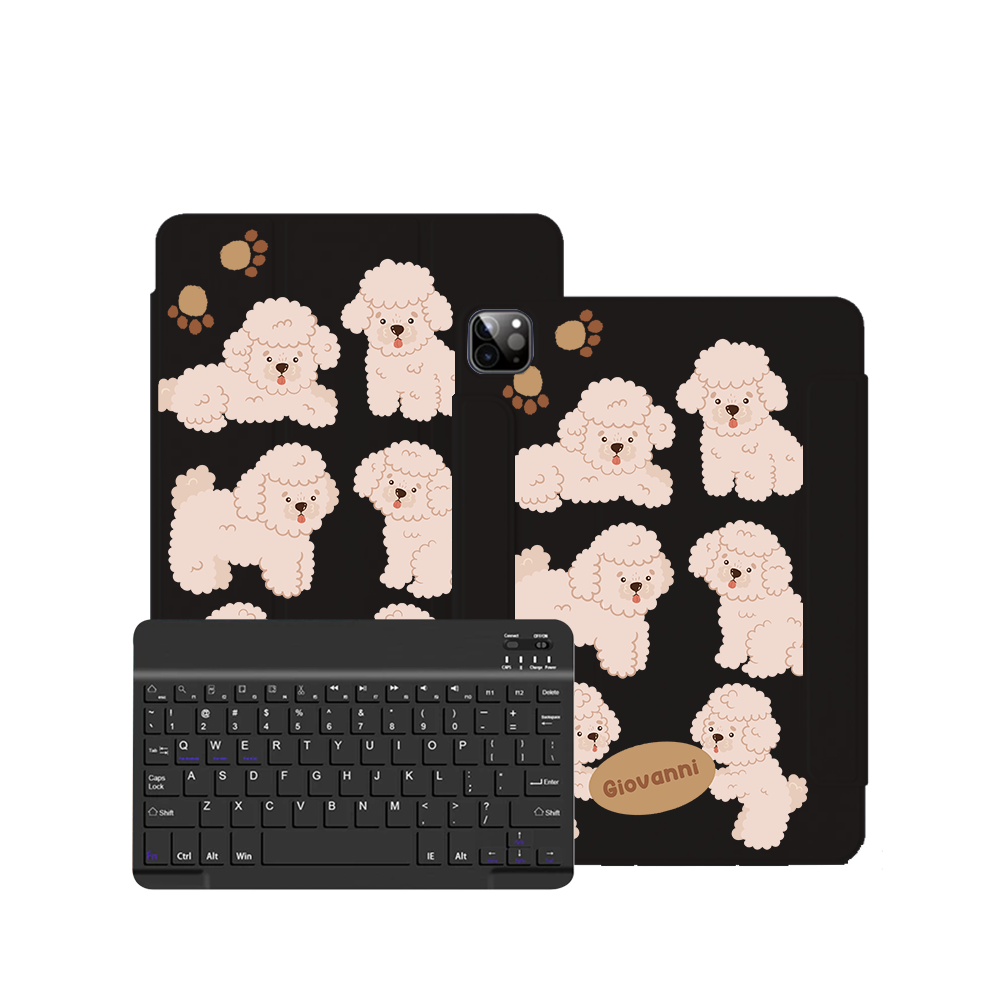 iPad / Android Tab Wireless Keyboard Flipcover - Poodle Squad 2.0