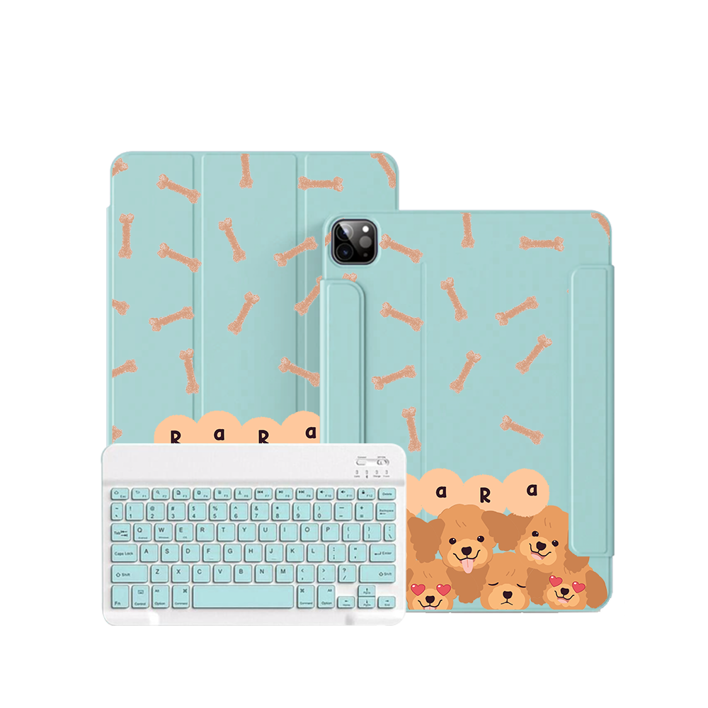 iPad / Android Tab Wireless Keyboard Flipcover - Poodle Squad 3.0