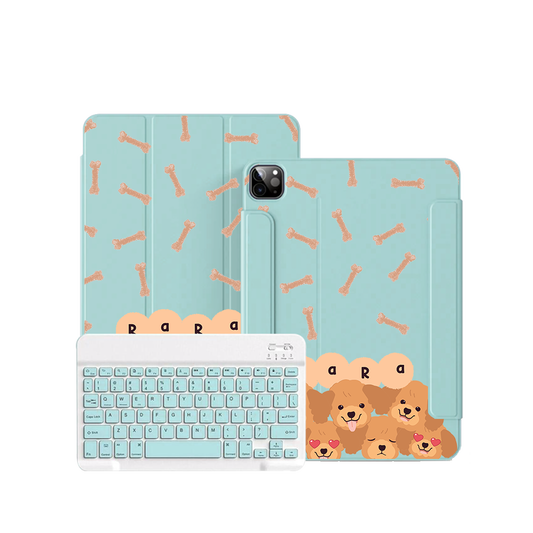 iPad / Android Tab Wireless Keyboard Flipcover - Poodle Squad 3.0