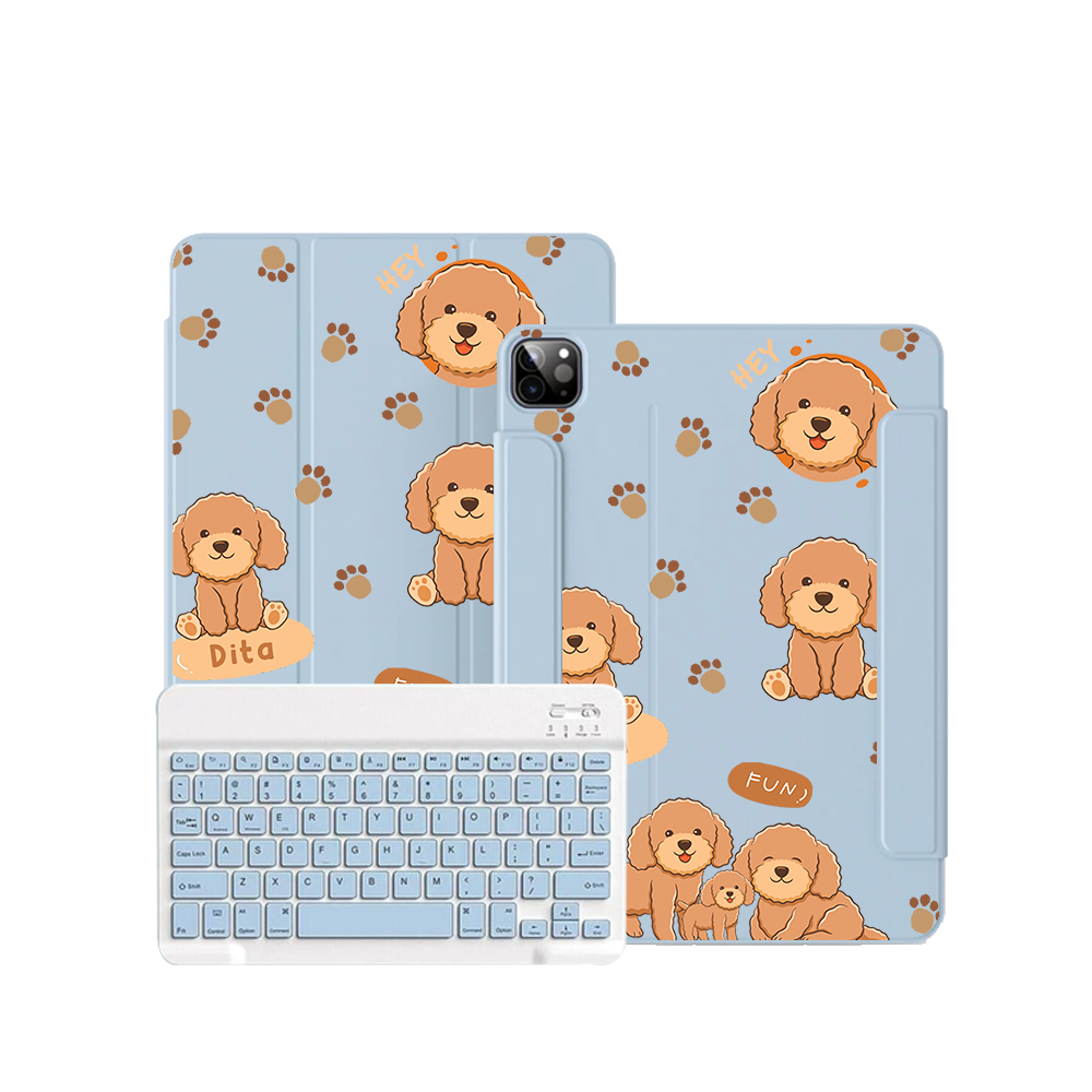 iPad / Android Tab Wireless Keyboard Flipcover - Poodle Squad 4.0