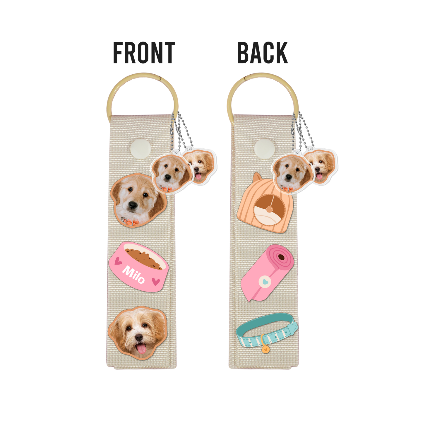 Patch Keychain - Pet Grid Puppy Life