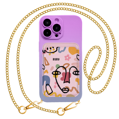 iPhone Magnetic Wallet Silicone Case - Abstract 4.0