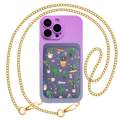 iPhone Magnetic Wallet Silicone Case - Cactus 3.0