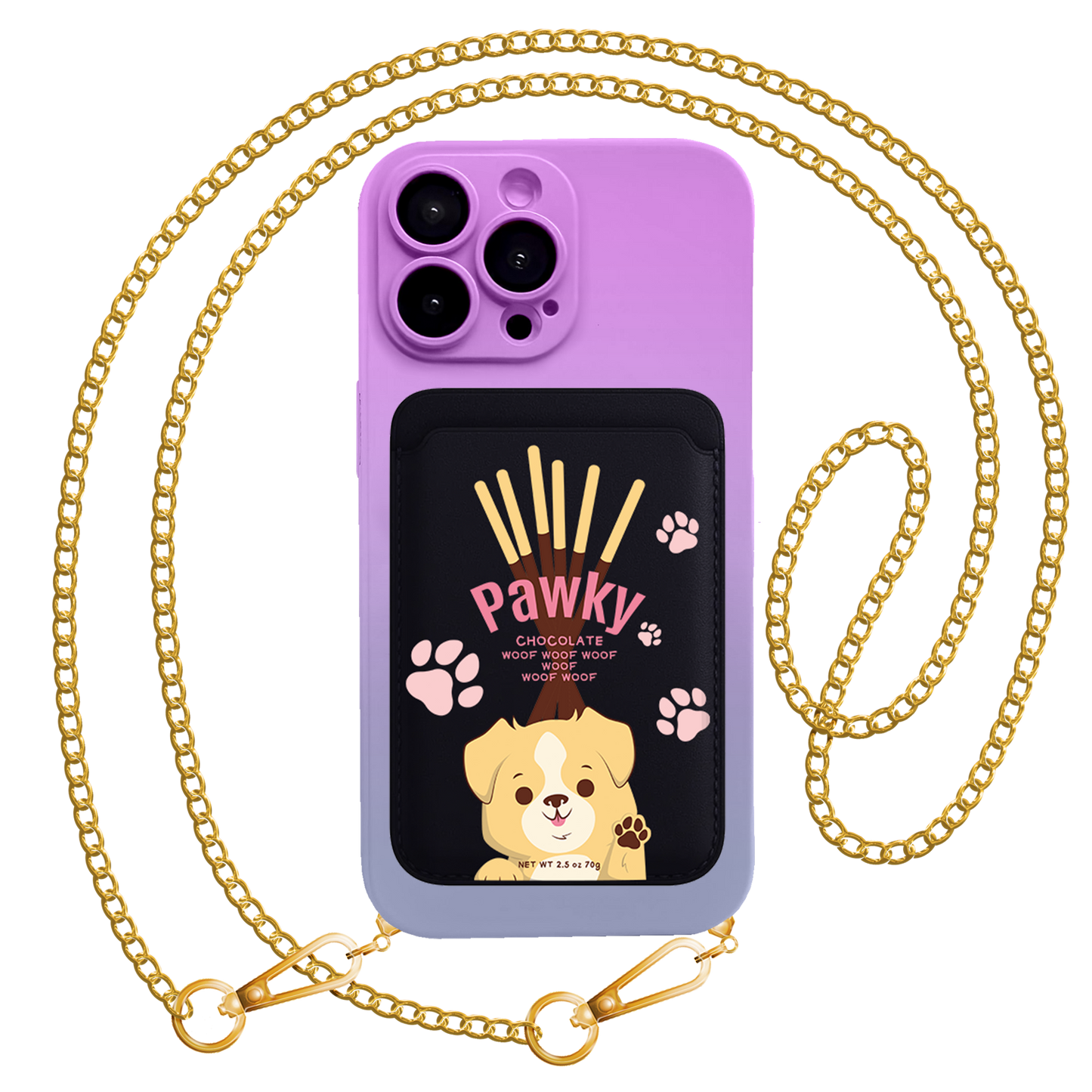 iPhone Magnetic Wallet Silicone Case - Pawky Dog