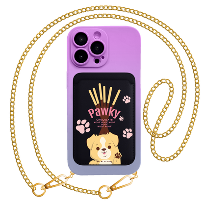 iPhone Magnetic Wallet Silicone Case - Pawky Dog