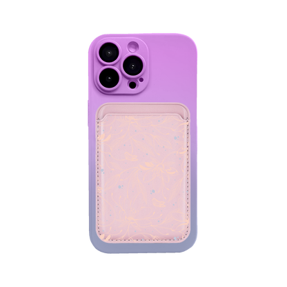 iPhone Magnetic Wallet Silicone Case - Sketchy Flower & Butterfly 1.0