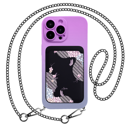iPhone Magnetic Wallet Silicone Case - Batik Floral