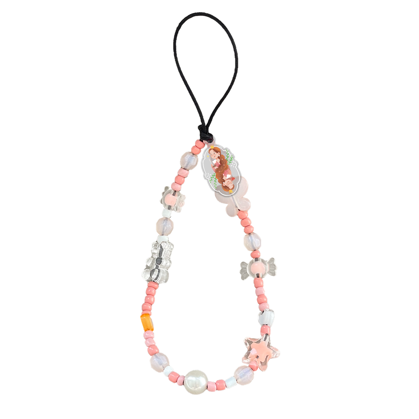 Beaded Strap with Acrylic Charm - Queen