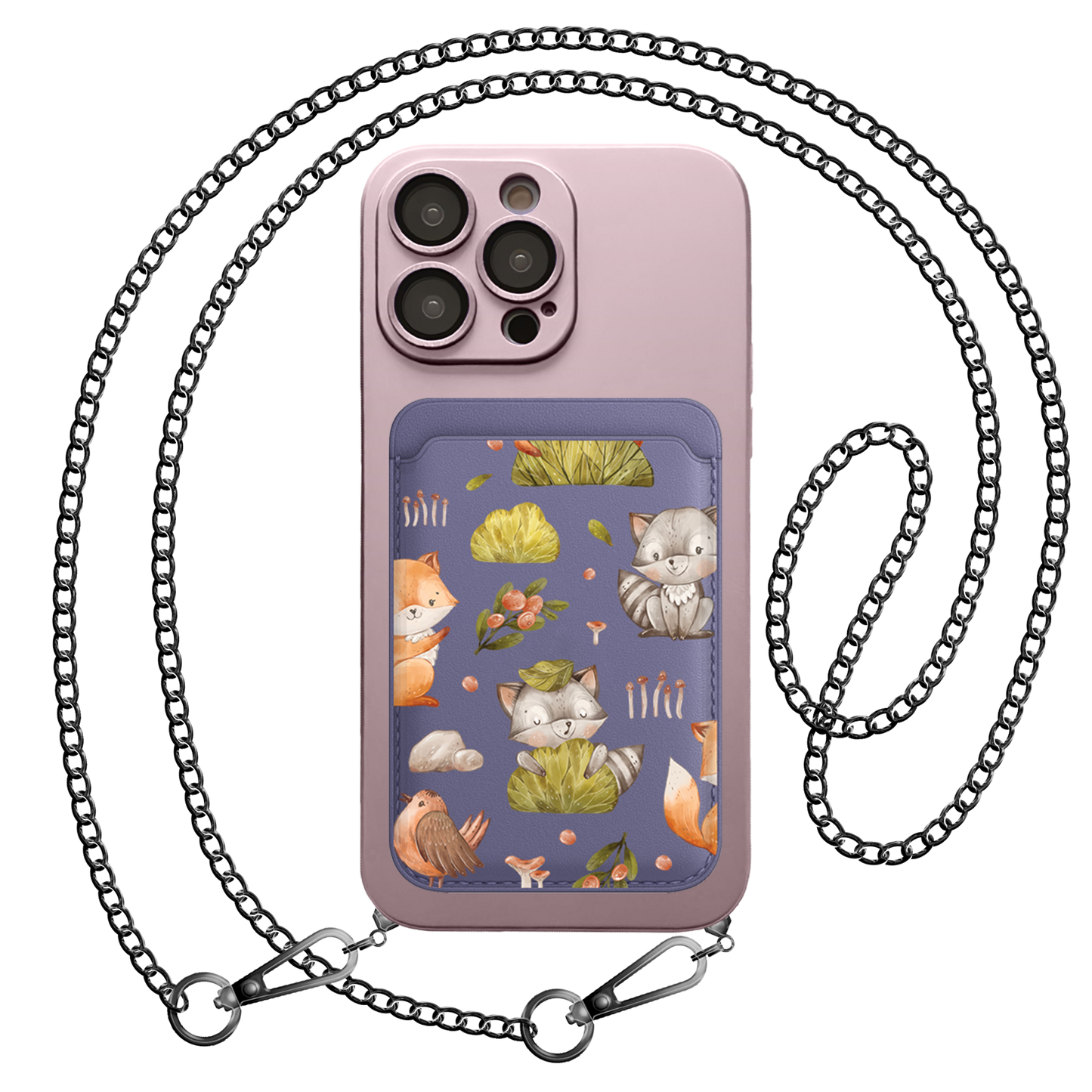 iPhone Magnetic Wallet Silicone Case - Racoon & Friends