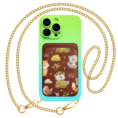 iPhone Magnetic Wallet Silicone Case - Racoon & Friends