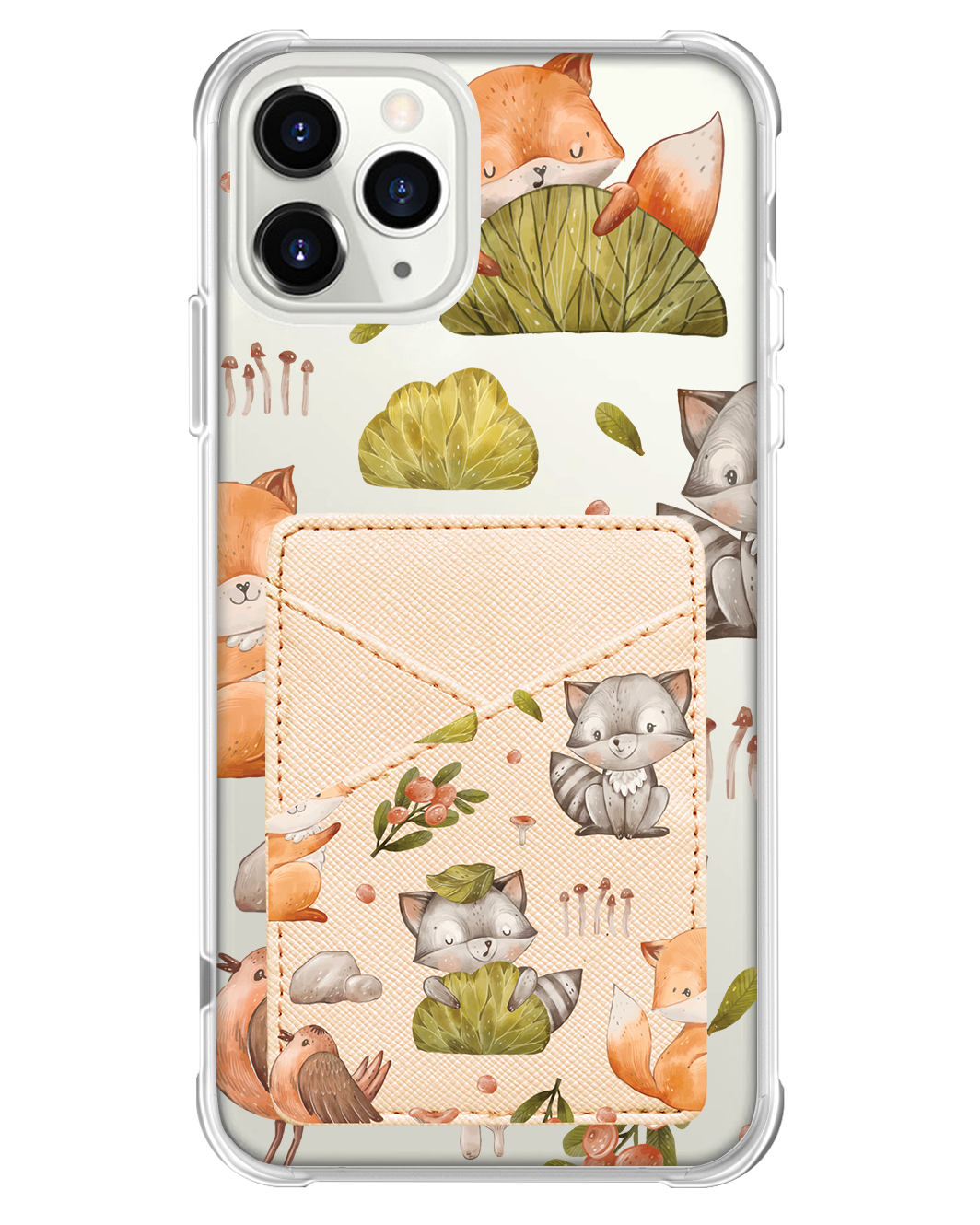 iPhone Phone Wallet Case - Racoon and Friends