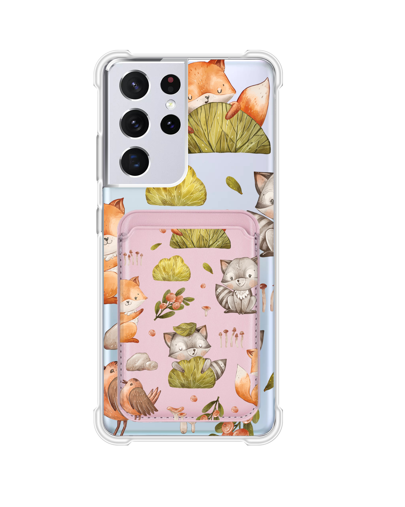 Android Magnetic Wallet Case - Racoon and Friends