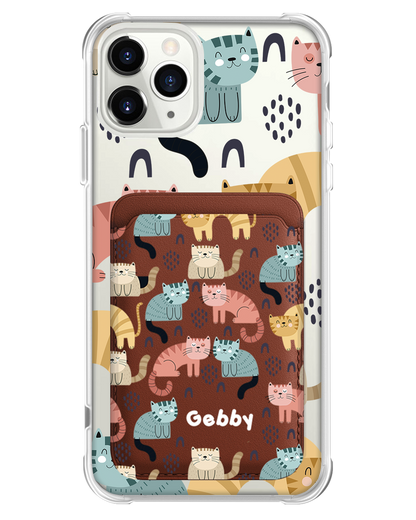 iPhone Magnetic Wallet Case - Rainbow Meow 1.0