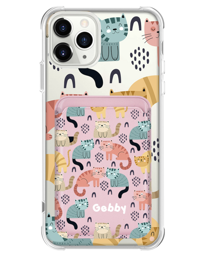 iPhone Magnetic Wallet Case - Rainbow Meow 1.0