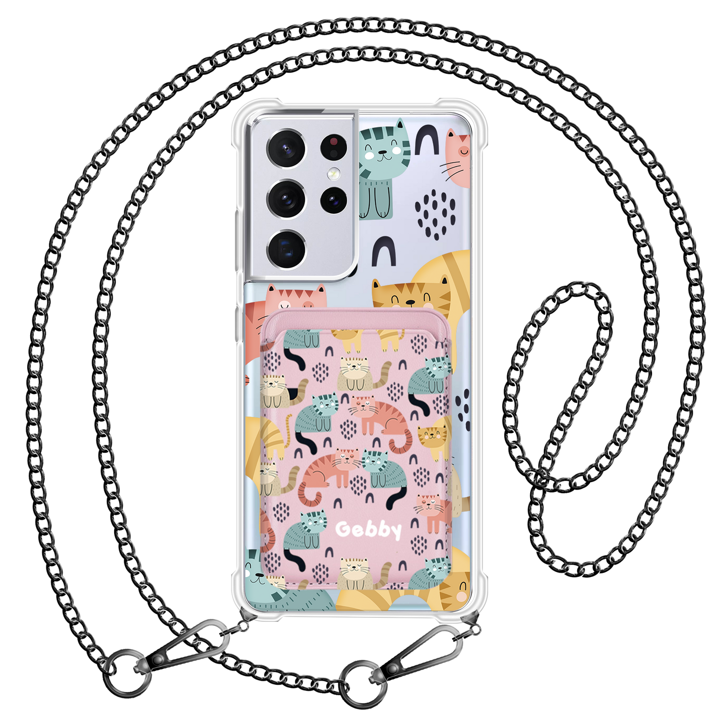 Android Magnetic Wallet Case - Rainbow Meow 1.0