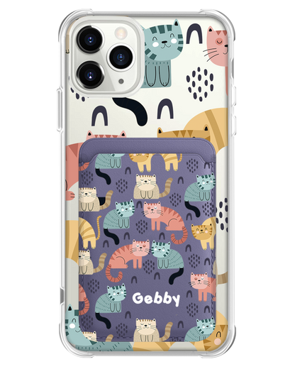 iPhone Magnetic Wallet Case - Rainbow Meow 1.0