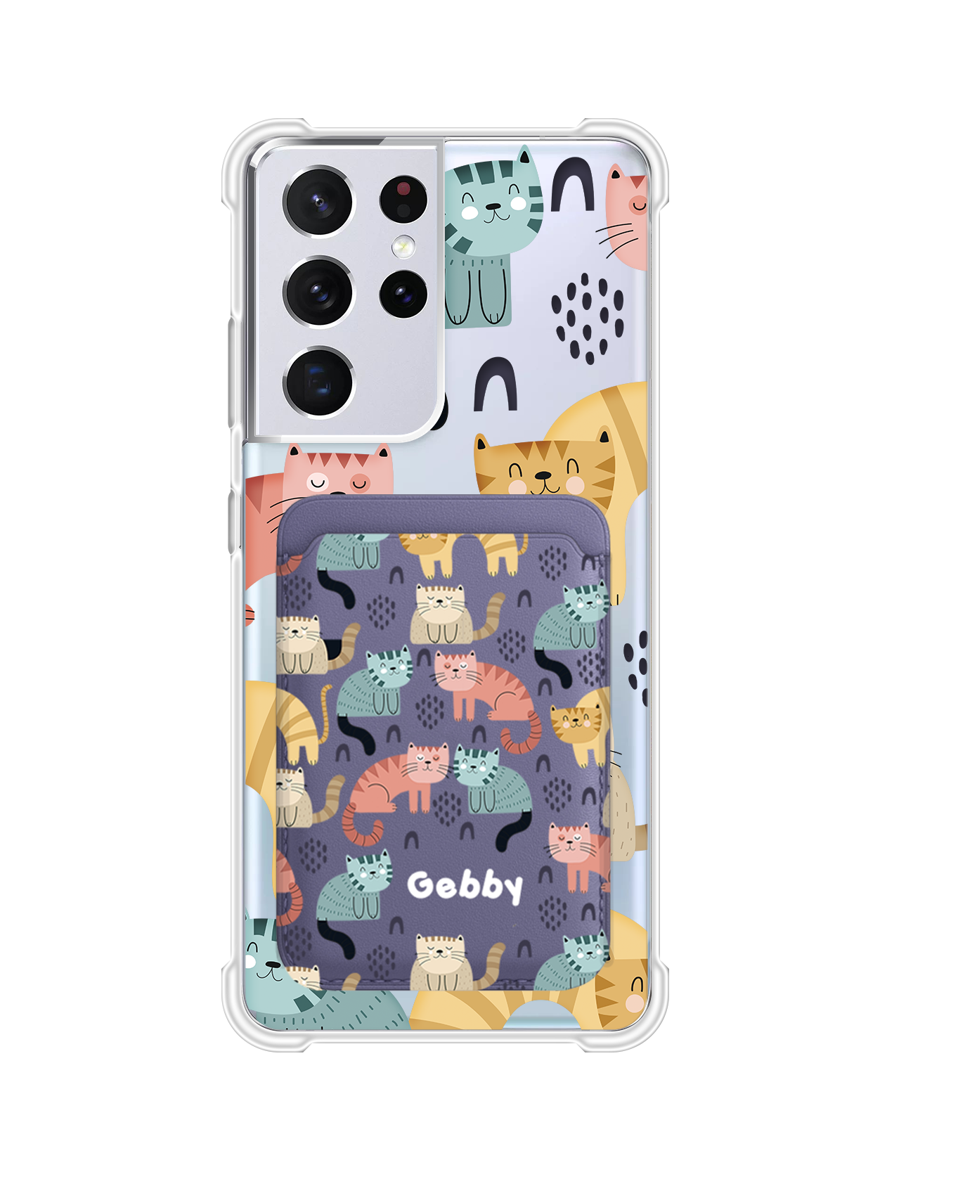 Android Magnetic Wallet Case - Rainbow Meow 1.0