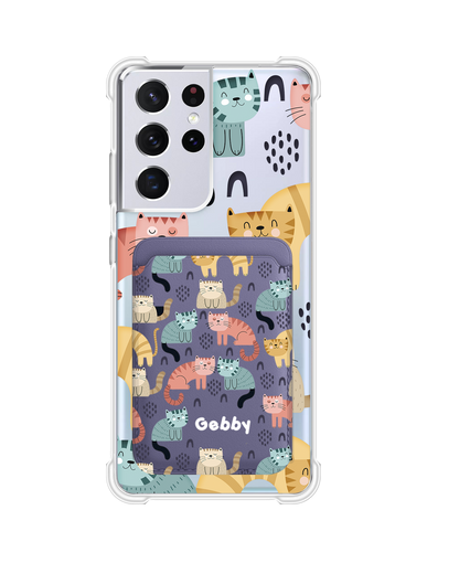 Android Magnetic Wallet Case - Rainbow Meow 1.0
