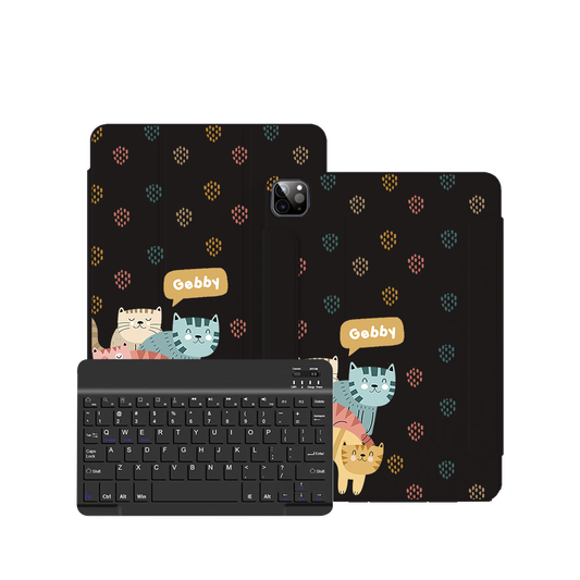 iPad / Android Tab Wireless Keyboard Flipcover - Rainbow Meow 2.0