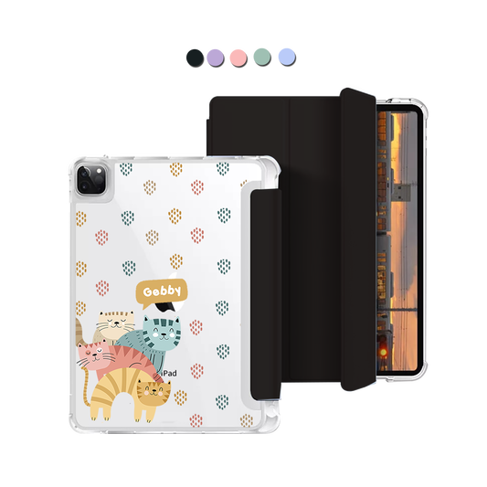 iPad Macaron Flip Cover - Rainbow Meow 2.0