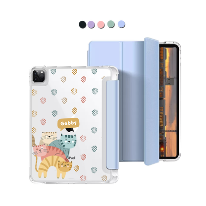 iPad Macaron Flip Cover - Rainbow Meow 2.0