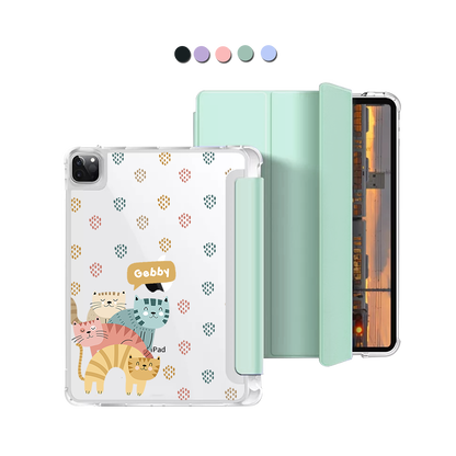 iPad Macaron Flip Cover - Rainbow Meow 2.0