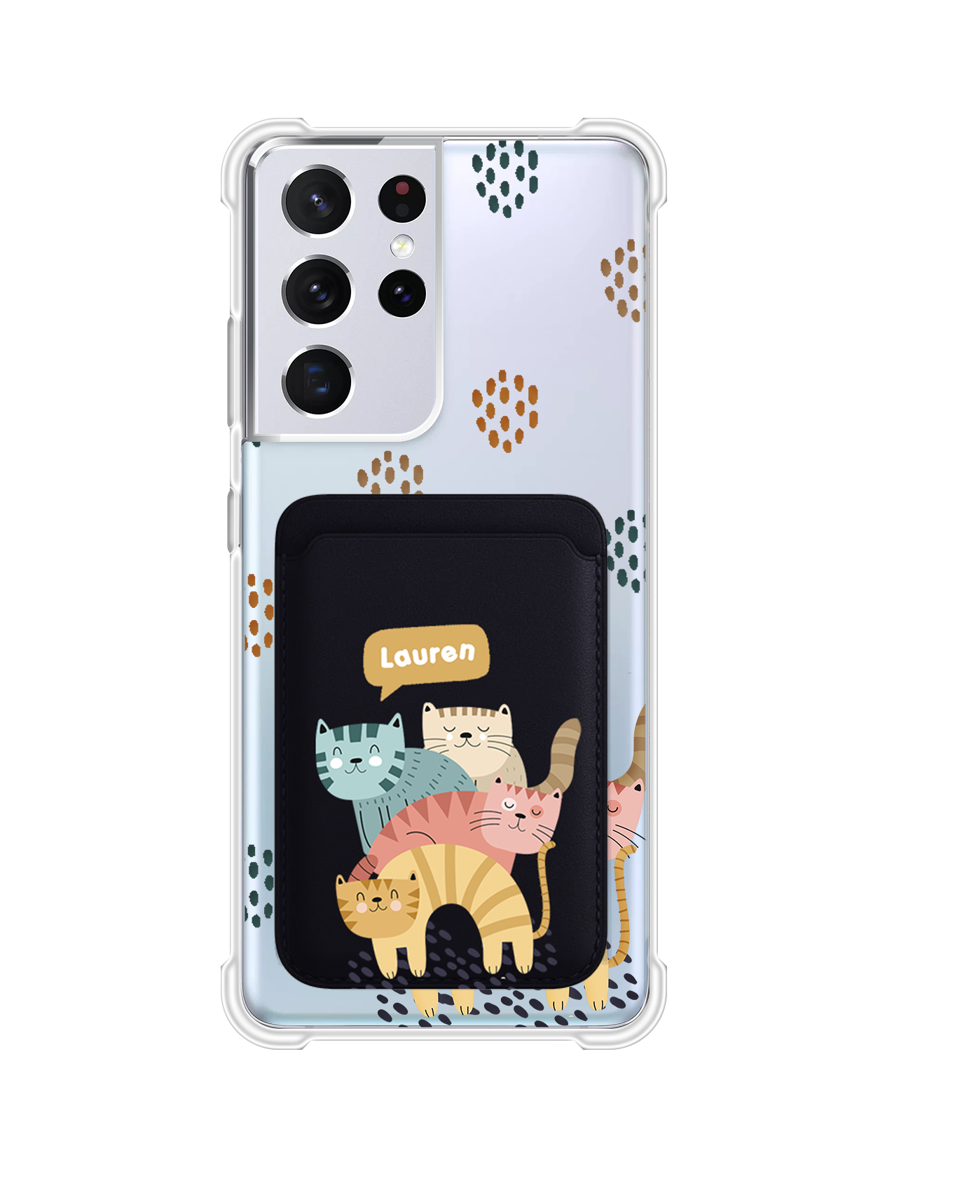 Android Magnetic Wallet Case - Rainbow Meow 2.0