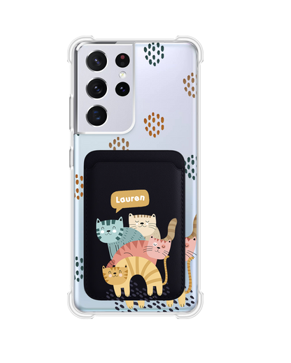 Android Magnetic Wallet Case - Rainbow Meow 2.0