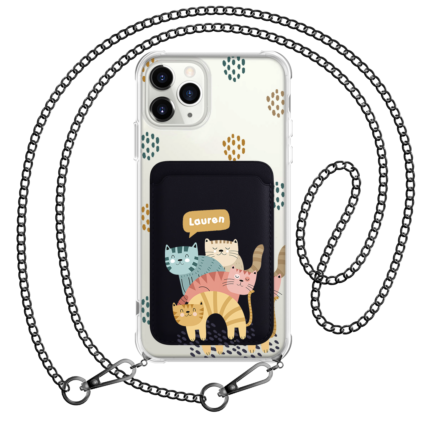iPhone Magnetic Wallet Case - Rainbow Meow 2.0
