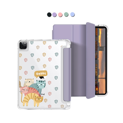 iPad Macaron Flip Cover - Rainbow Meow 2.0