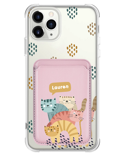 iPhone Magnetic Wallet Case - Rainbow Meow 2.0
