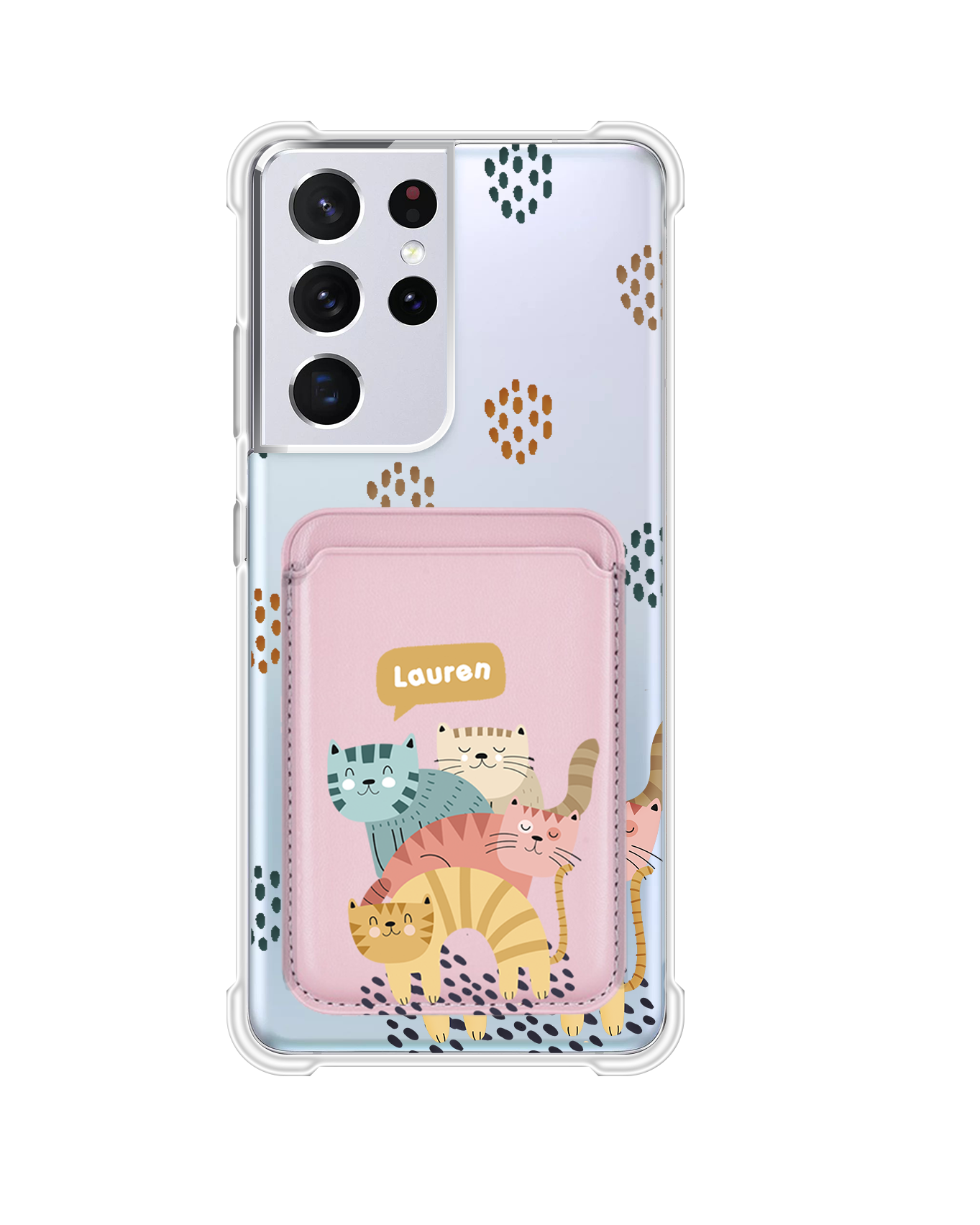 Android Magnetic Wallet Case - Rainbow Meow 2.0