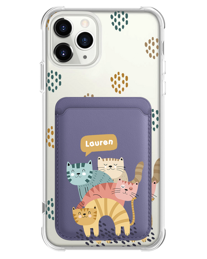 iPhone Magnetic Wallet Case - Rainbow Meow 2.0