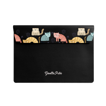 Vegan Leather Sleeve - Rainbow Meow