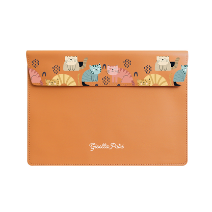 Vegan Leather Sleeve - Rainbow Meow
